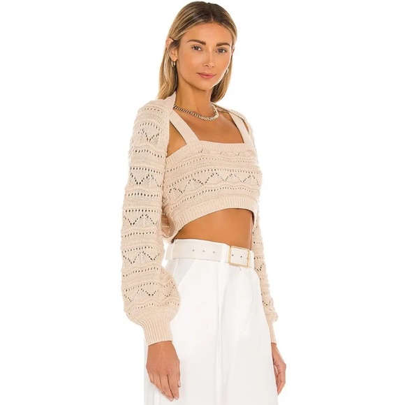 NWOT MAJORELLE Texture Stitch Sweater Set In Beige - Picture 2 of 8